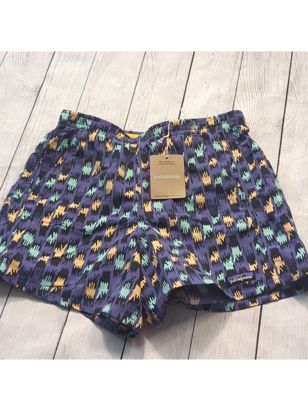 Patagonia intertwined hands perennial blue baggies shorts size XS